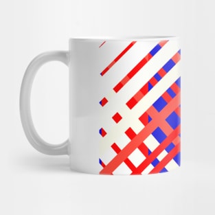 Red And Blue Lines Seamless Pattern, Geometric Mug